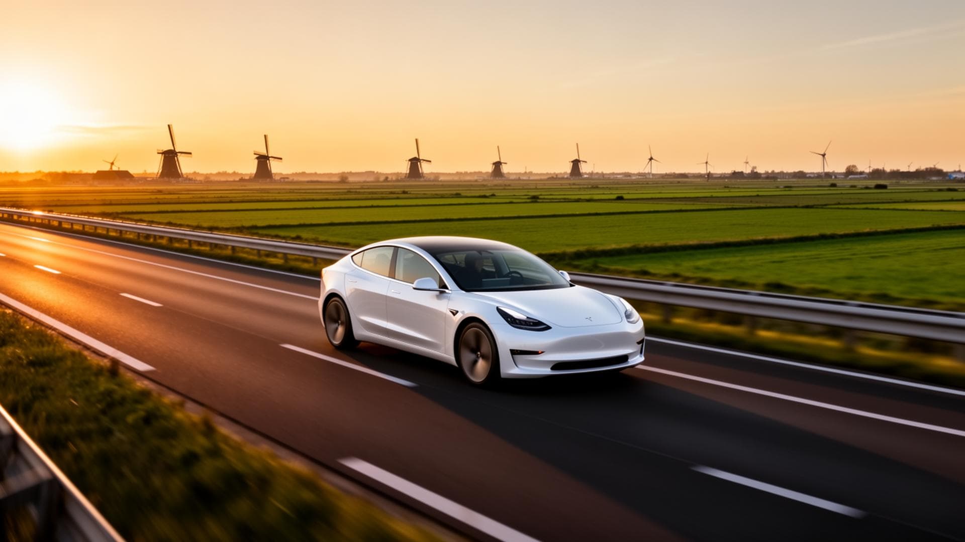 Tesla op Nederlandse snelweg
